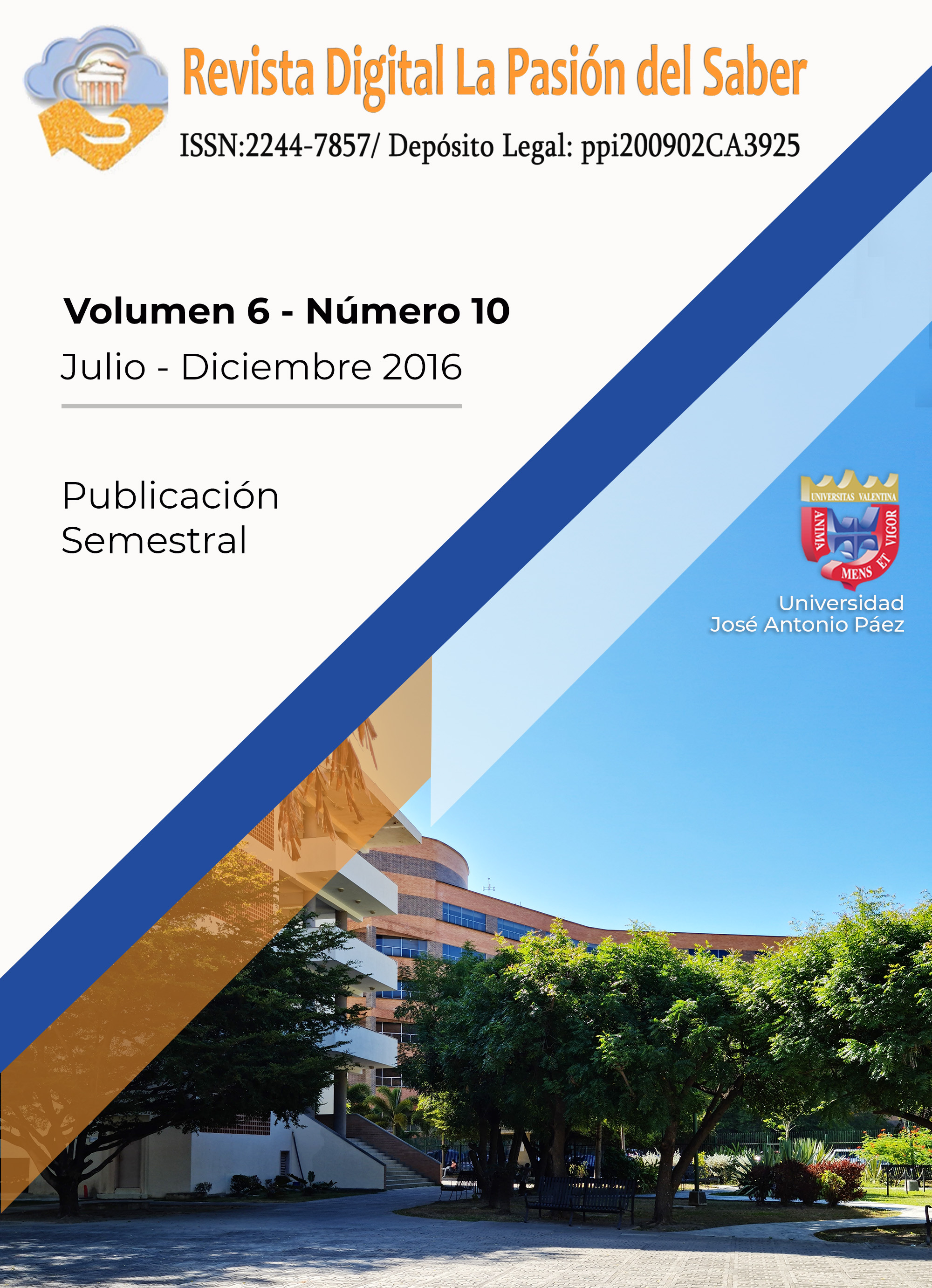 					Ver Vol. 6 Núm. 10 (2016): La Pasión del Saber.  Volumen 6. Número 10.  Julio-diciembre 2016
				